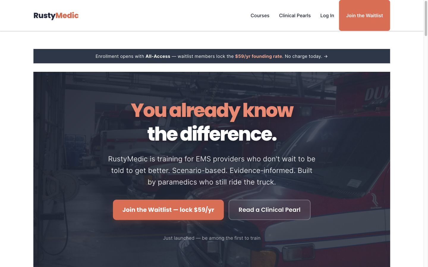 RustyMedic — the live site